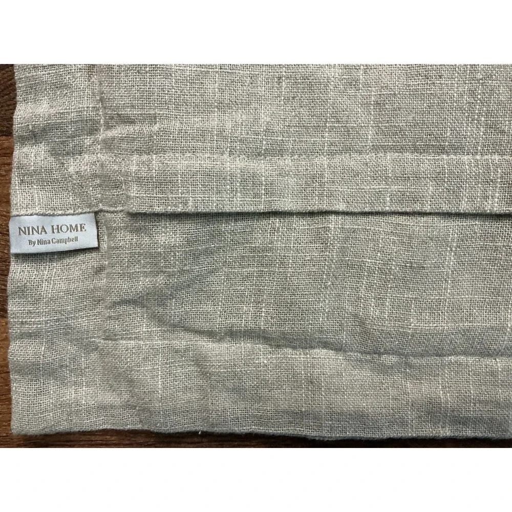 Pair Of NINA HOME Neutral Toned Textured Linen Blend EURO Pillow Shams 26